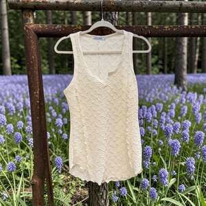 Culture Code Sleeveless Textured Lettuce-Edge Tank Top